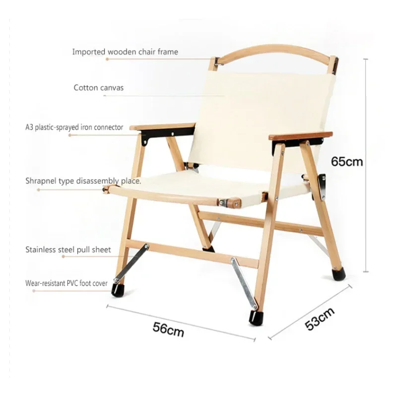 

Outdoor Furniture Beech Wood Fram Wood Camping Canvas Folding Picnic Camping Beach Chair