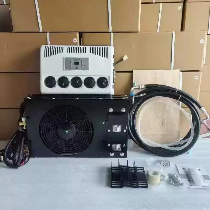 Aire acondicionado ultrafino de refrigeración por aire para camiones, 12v 24v, aire acondicionado eléctrico de 24v para estacionamiento.