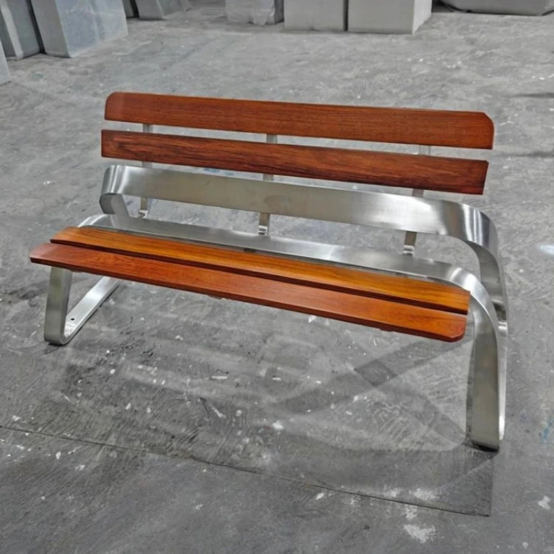 

Stainless steel outdoor BMW chair pineapple lattice chair strip park thickened anti-rust