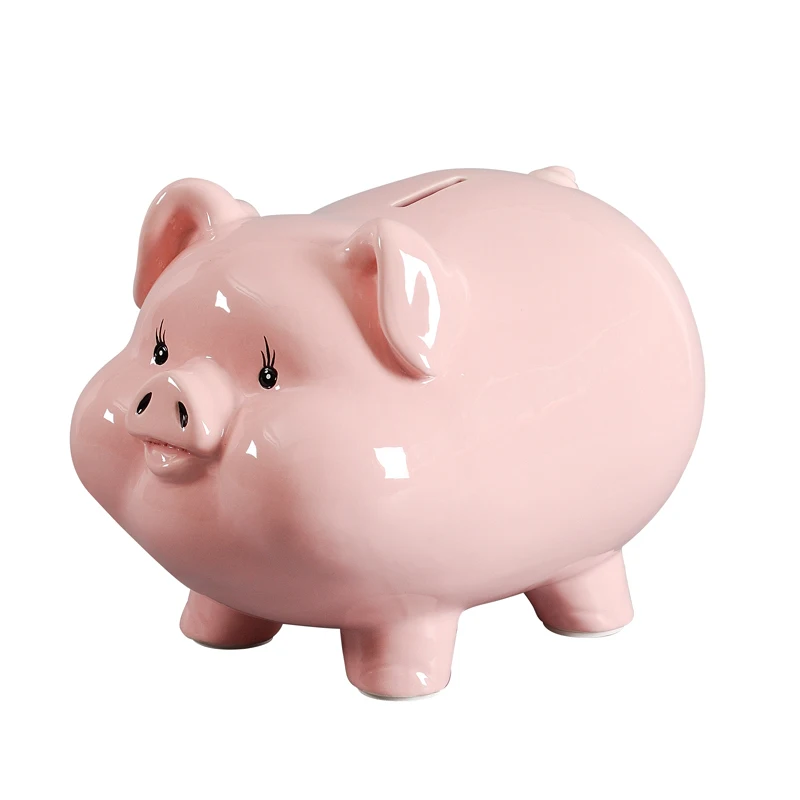 Cute Money Coin Ceramic Kids Saving Piggy Porcelain Storage Adult