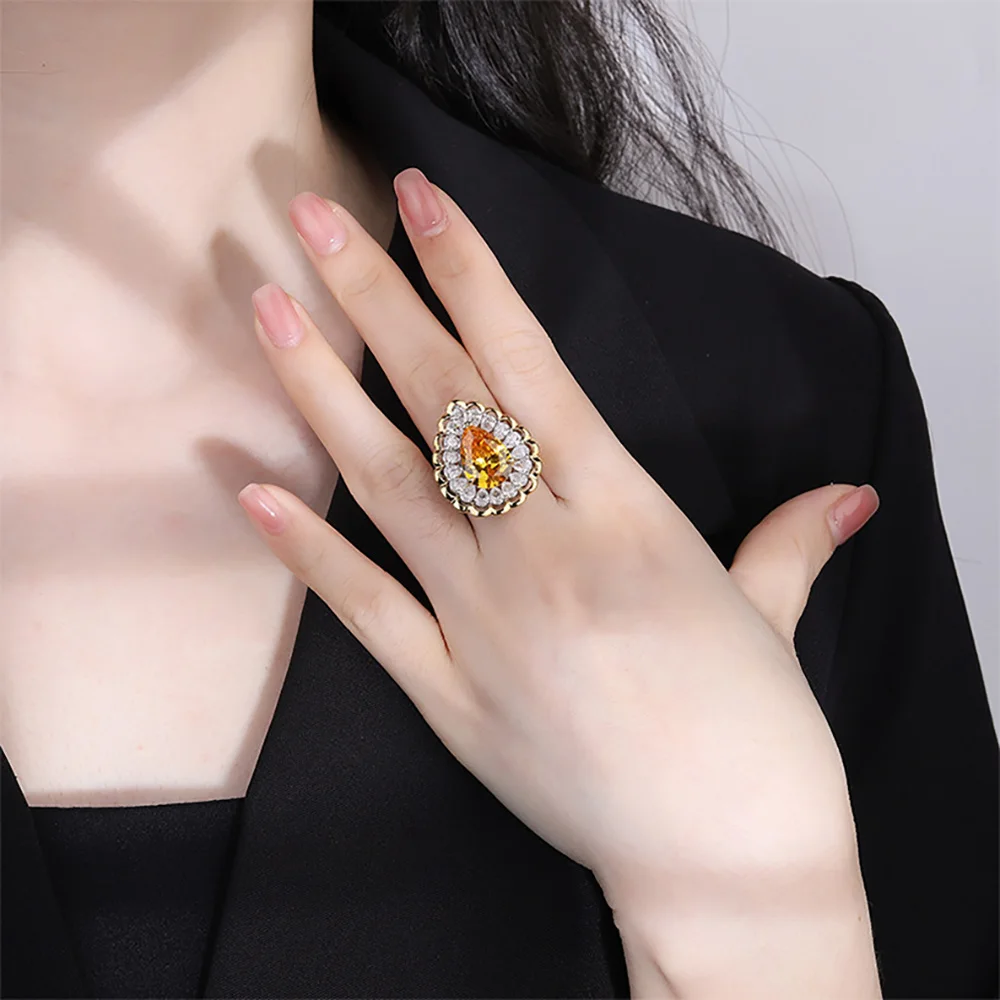 2022 Baru 10*14MM Ruby Zamrud Ba Ba Turmalin Cincin Lab Berlian Cincin Pernikahan Batu Permata Pesta Baik Perhiasan Hadiah Ulang Tahun