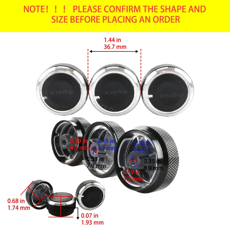 3Pcs Car A/C Knob Air Conditioning Knob Panel Heat Control Switch Knob For Chevrolet Sail 2008-2014 Car Styling Accessories