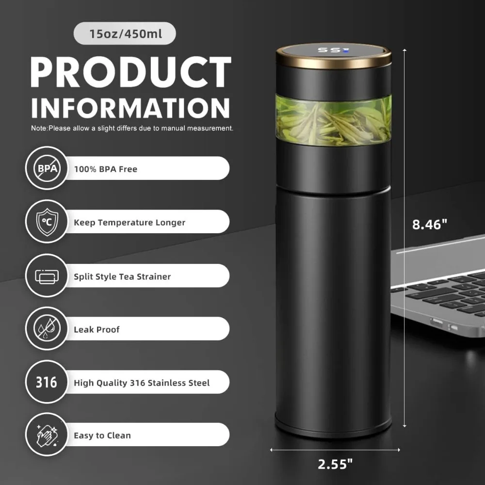 LED Smart Temperature Tea Thermos 2
