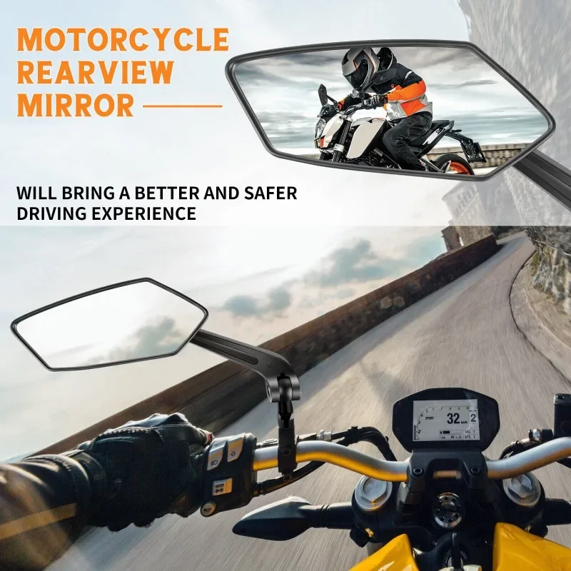 

Motorcycle Adjustable Handlebar Rearview Motor Bike Bar End Mirrors For Cafe Racer Scooter Motocross 8/10mm Cycling Accessories
