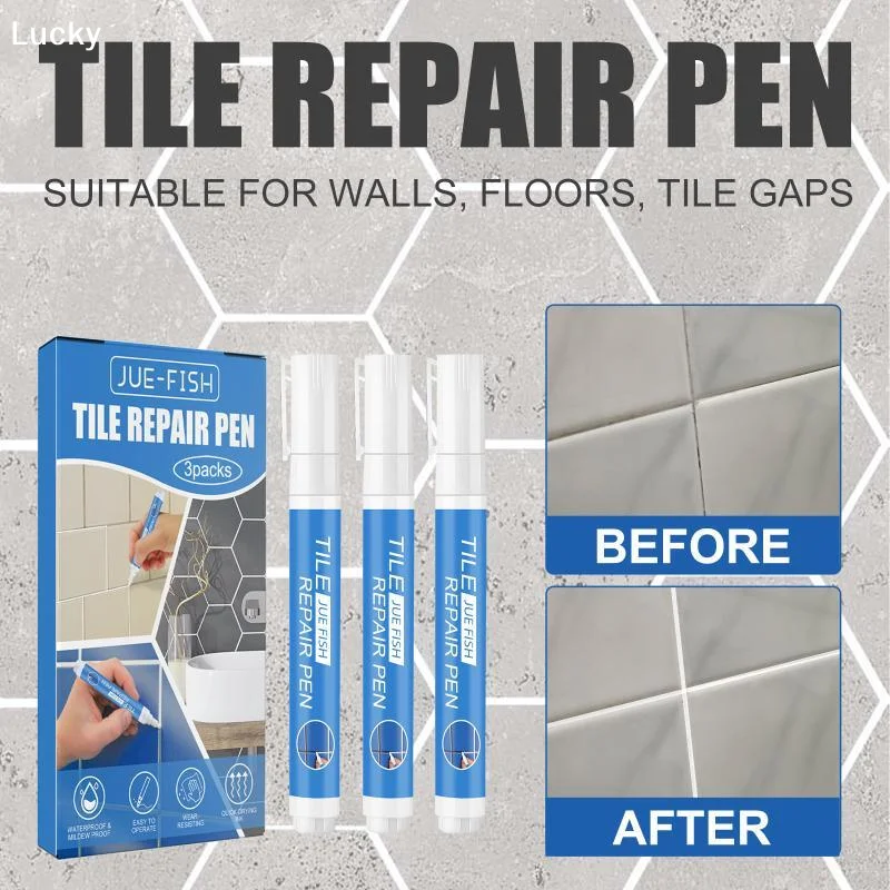 3Pcs Tile Repair Pen Waterproof Anti Mildew Tile Gap Refill Marker For Bathroom Floor Wall Tile Grout Renovation