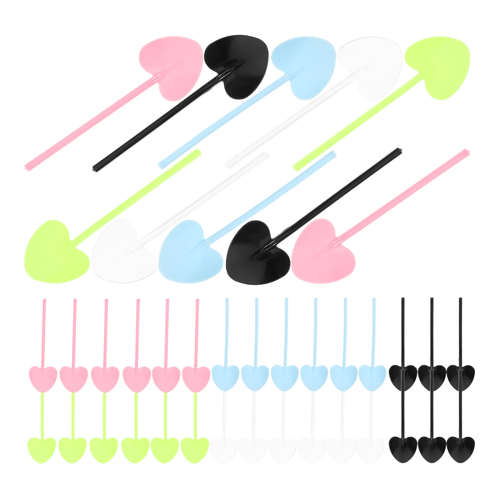 

500 Pcs Heart Shaped Spoon Yogurt Dessert Pudding Ice Cream Cake Long Handle Mixing Cute Smooth Sturdy Lightweight Teaching