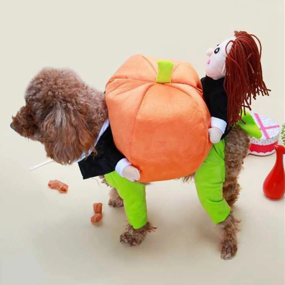 Funny Pet Cosplay Costume Pumpkin Costume Suit Cats Clothes Small Medium Dog Cat Leotard Coat Halloween Christmas Clothing