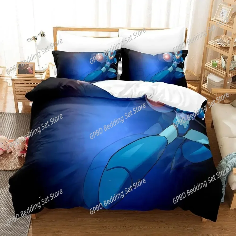 Mega Man X DiVE Bedding Set Single Twin Full Queen King Size Bed Set Adult Kid Bedroom Duvet cover Sets 3D Anime Bed Sheet Set