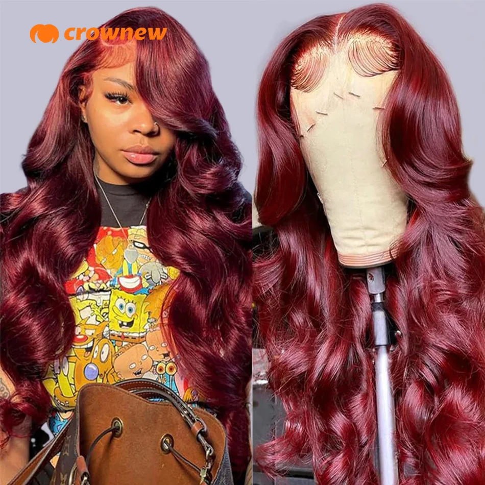 99J Red Lace Front Human Hair Wigs Burgundy Red Wig Colored Body Wave Human Hair Wigs 13X4 Hd Lace Humain Hair Wig Cheap Wigs