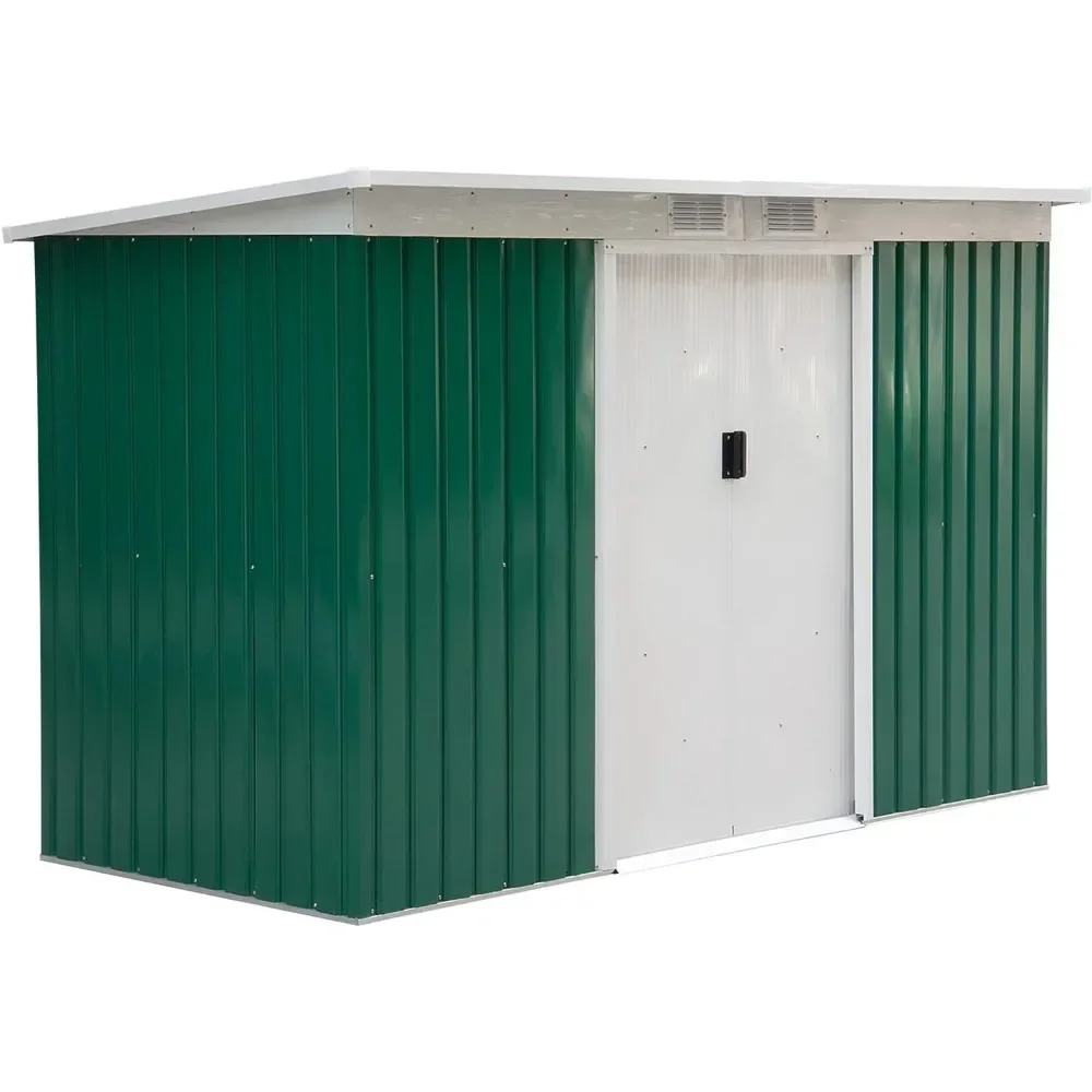 

9' X 4' Outdoor Storage Shed, Metal Utility Garden Tool House, 2 Vents and Lockable Door for Backyard Cabanons De Jardin