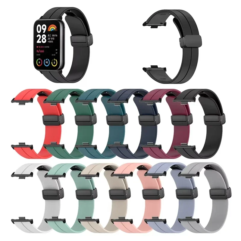 

Silicone Watchband for Xiaomi Mi Band 9 Por/8 Pro Replacement Magnetic Wrist Strap Bracelet Corre Redmi Watch 4 Smartwatch Band