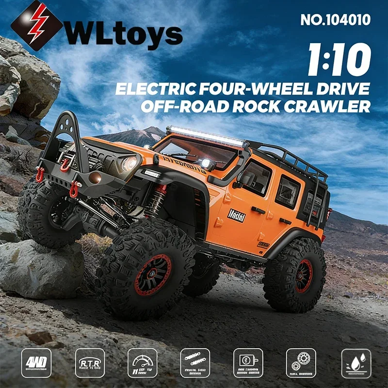 WLtoys 1/10 RC Car 104010 2.4G High-Speed ​​4WD 550 Motor Remote Control Off-Road Rock Crawler Toy For Kids And Adults Gift
