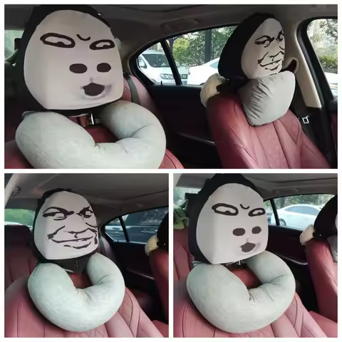 The 2025 new car headrest set, interior decoration, creative emoticons, funny, individualistic, quirky and fun, universal type