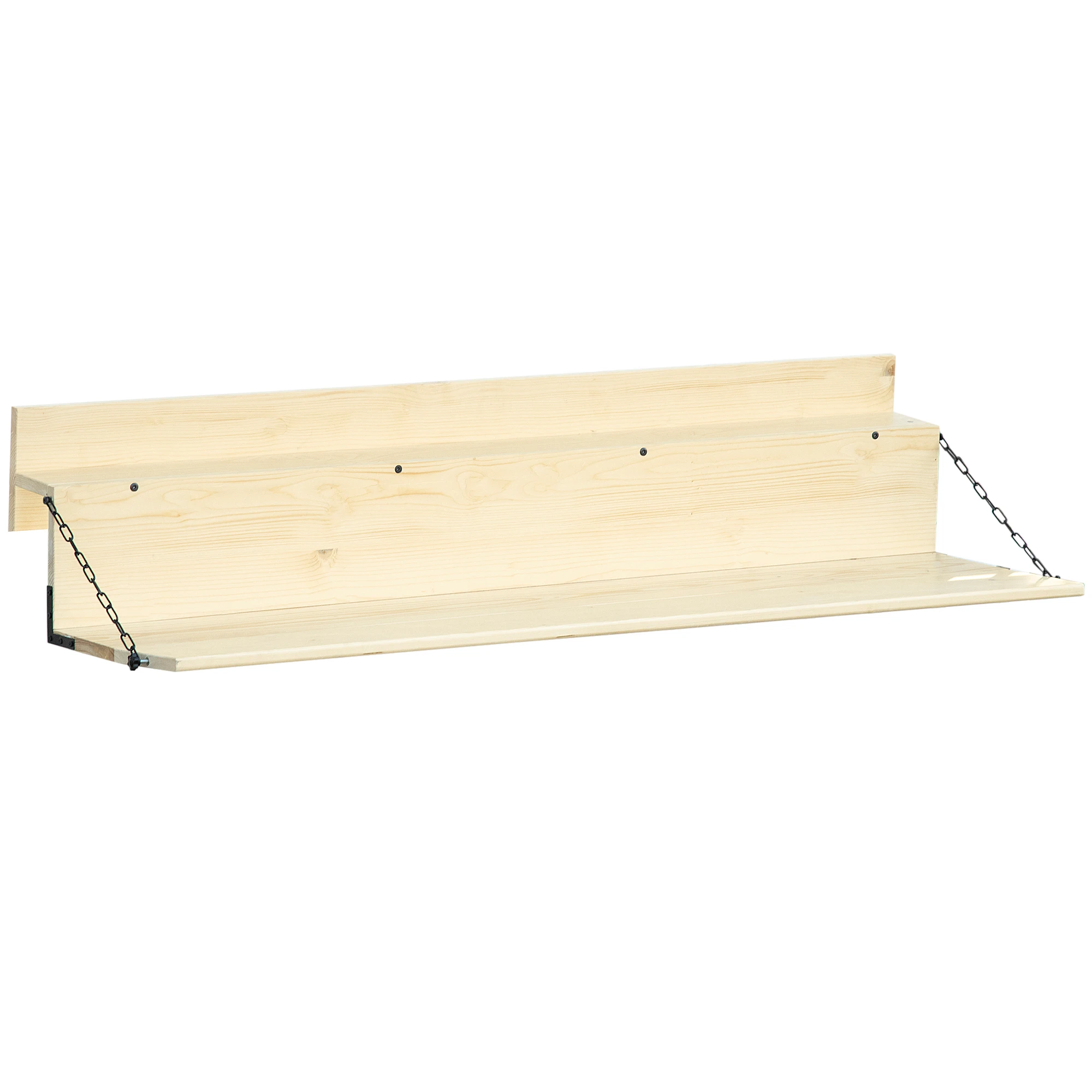Hanging Deck Table, Foldable Balcony Desk, Natural Color