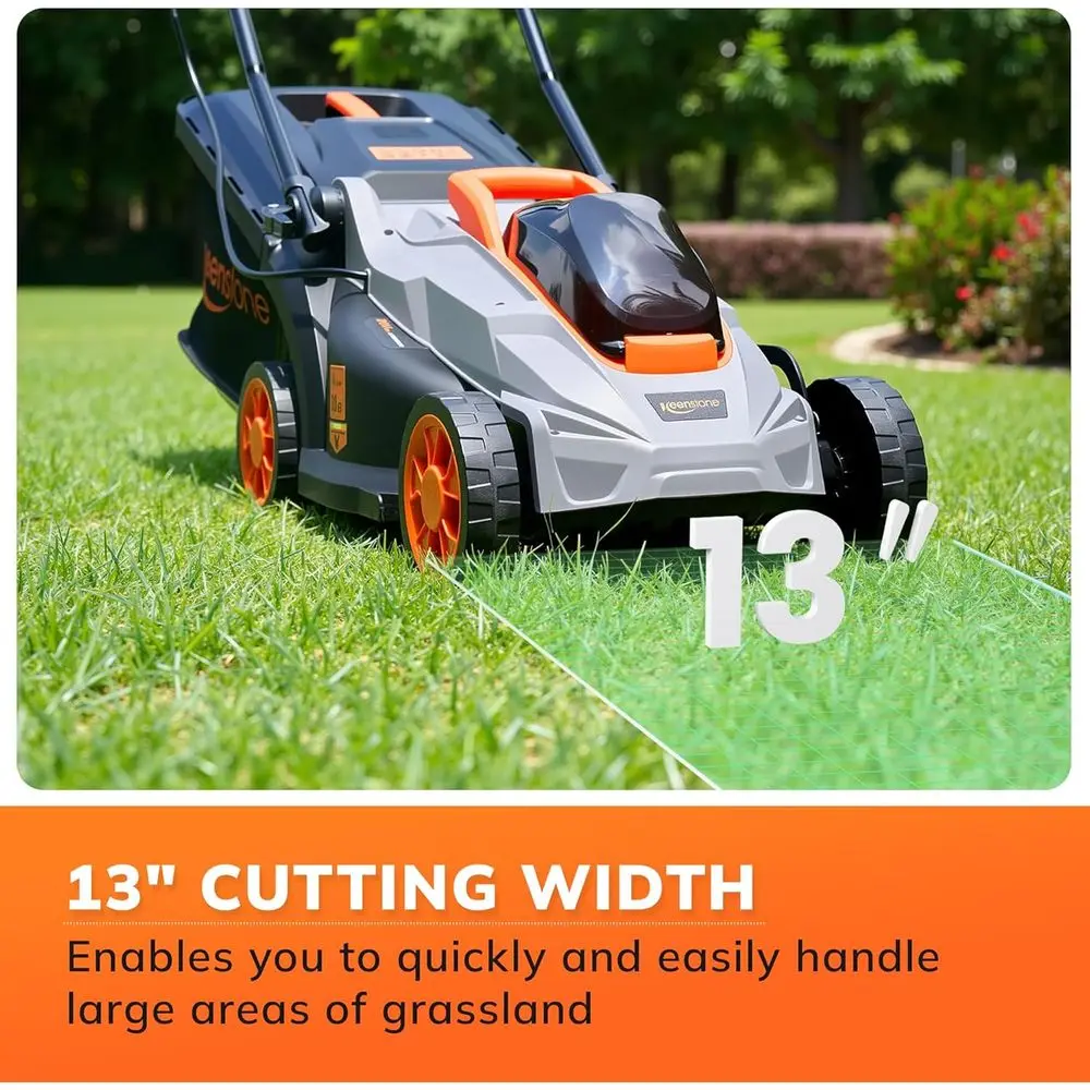 Cortacésped de empuje inalámbrico de 20 V 13 para yardas pequeñas con 5 configuraciones de altura, mulching/bolsa, batería y cargador de 4,0 Ah, tiempo de ejecución de 25 minutos