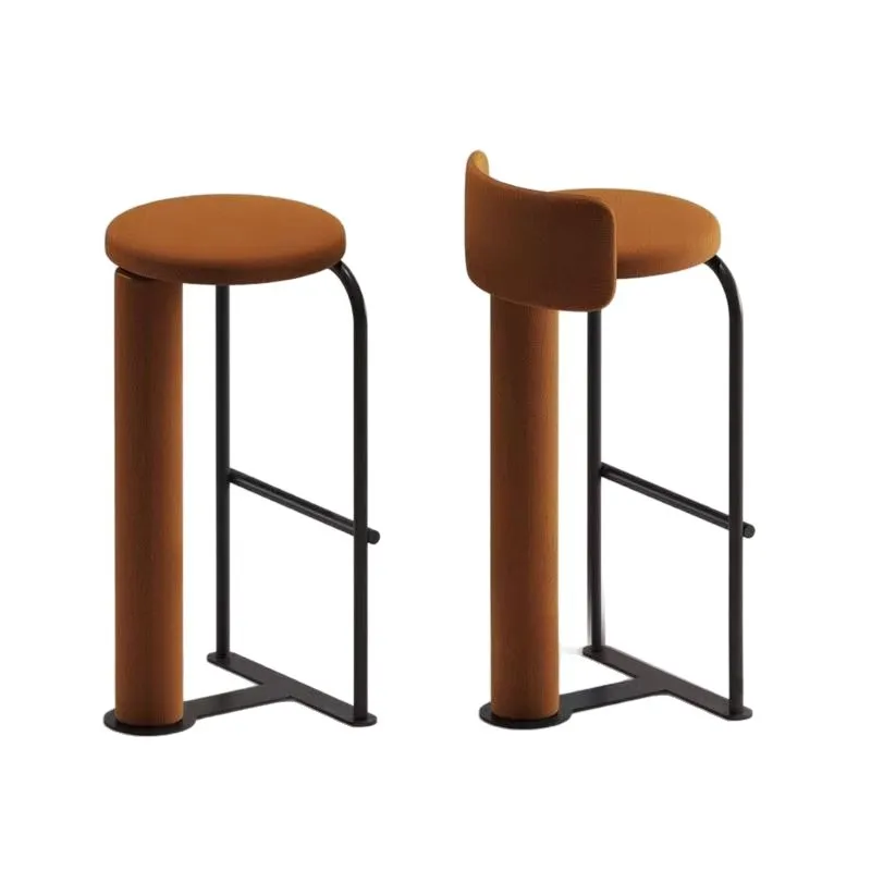 

Cafe milk tea shop restaurant chair stepping foot round backrest high stool front desk bar chair