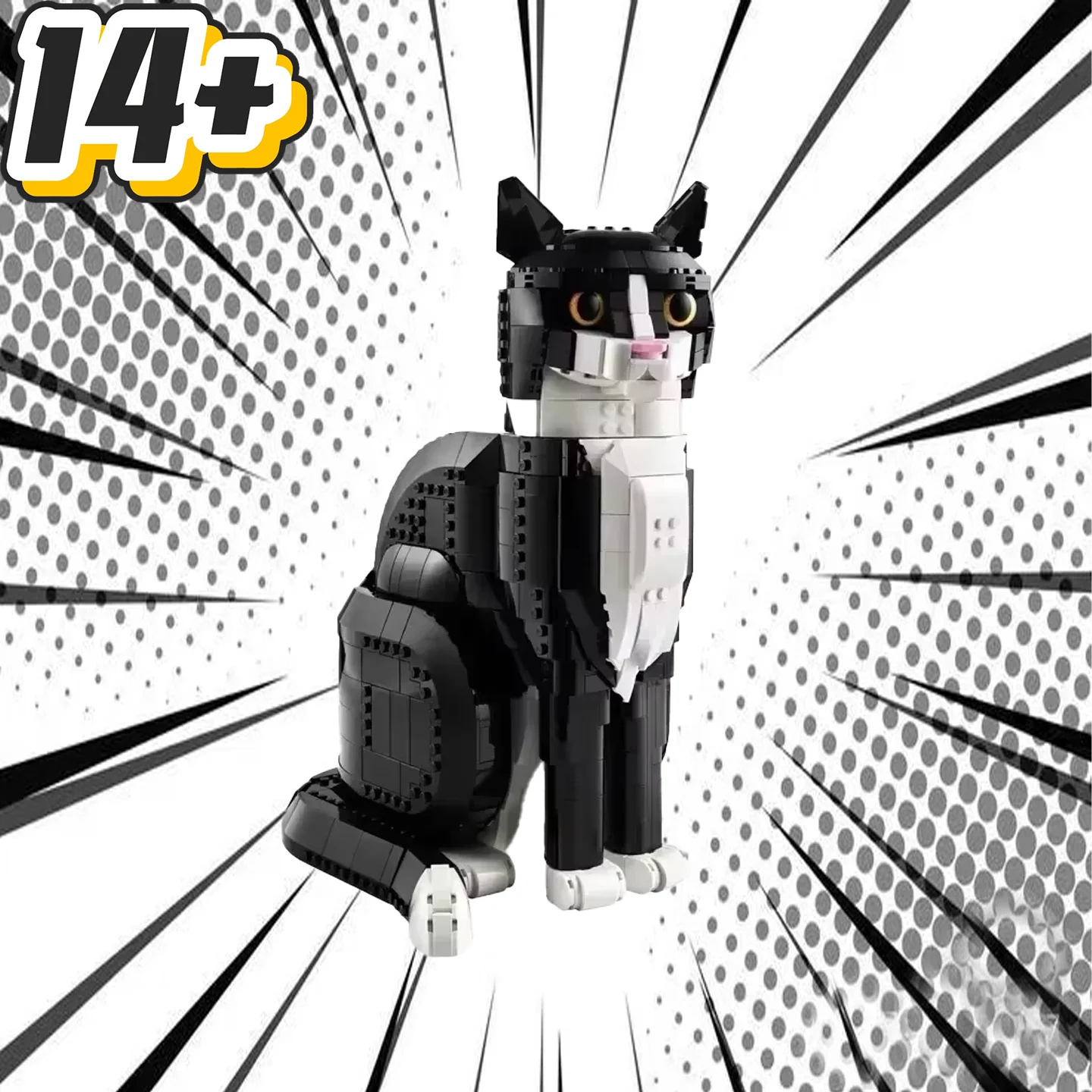 2025 جديد 21349 القط نماذج للحيوانات اللبنات تجميع لطيف الكرتون الطوب لغز لعب للأطفال الهدايا