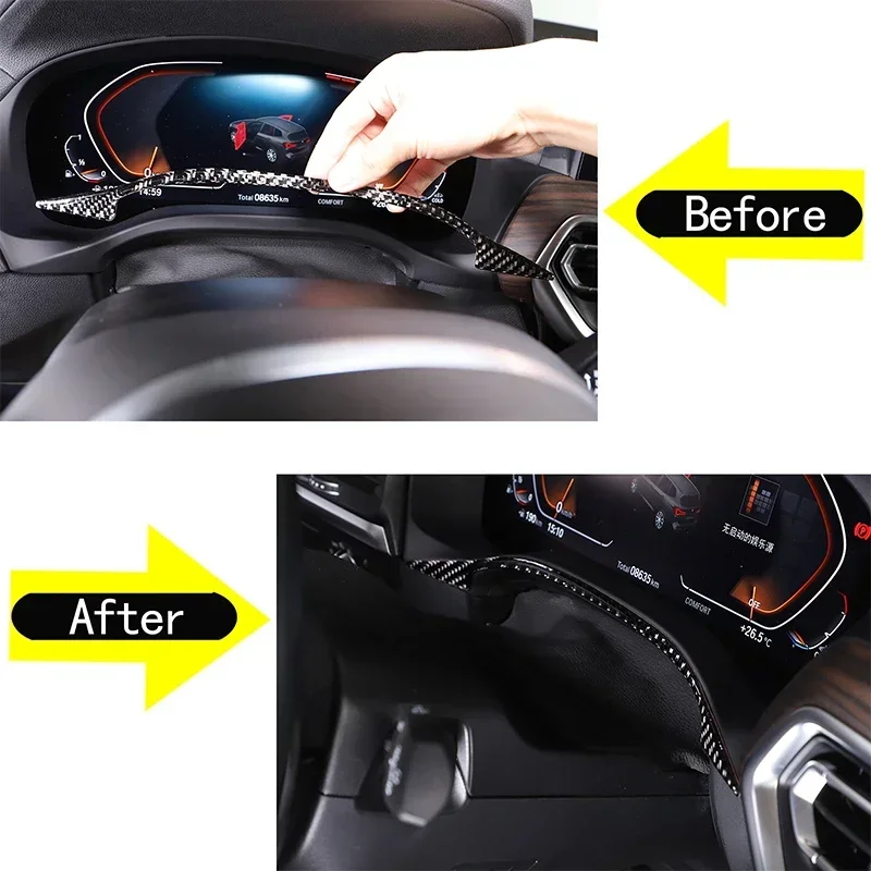 For BMW X3 G01 2018-2022 Car Styling Soft Carbon Fiber Car Dashboard Trim Stickers Interior Modification Accessories