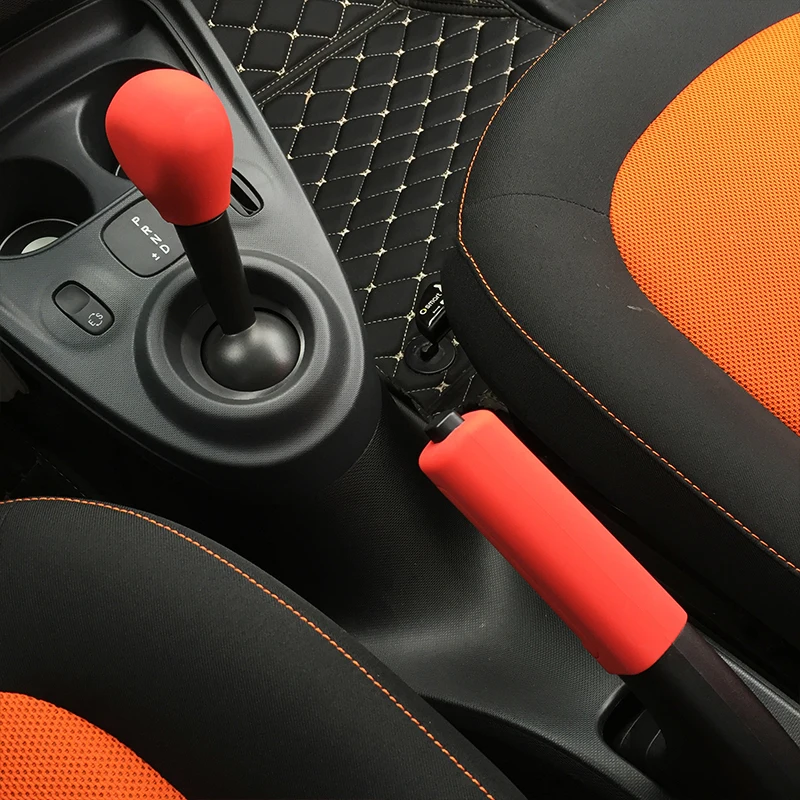 For Benz Smart Fortwo 07-17 Silicone Car Gear Knob Cover Shift Gear Head Covers Skin Non Slip Handbrake Hand Brake Key Case Mat