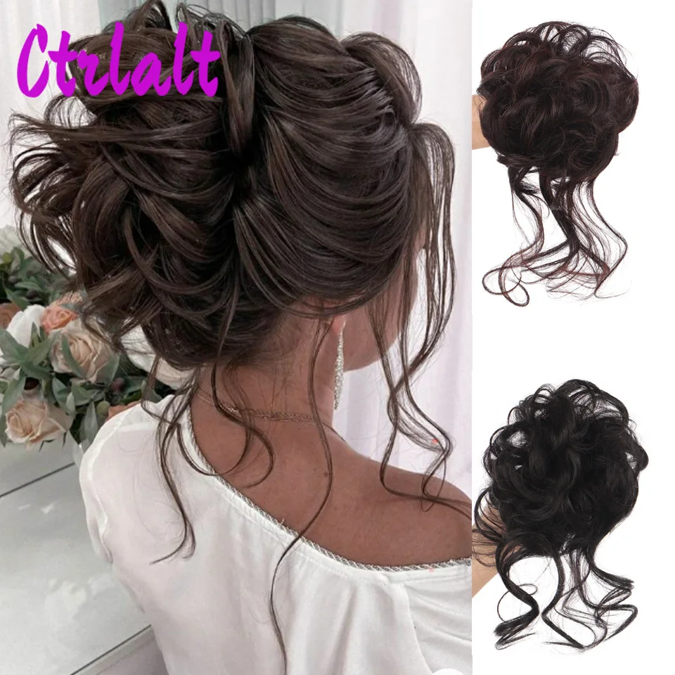 

Synthetic Messy Claw Clip Chignon Extension Hair Accessories For Women Bun Scrunchie Hair Piece Natural Ponytail Women's Wigs