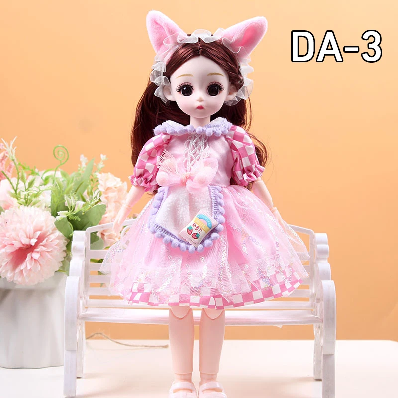 GIHOO 30CM Bewegliche Gelenk Puppe Mädchen Dress Up DIY Spielzeug Nette Sicherheit Baby Puppe Babys Kleinkind Prinzessin Schöne 3D Make-Up puppenhaus Puppe 4