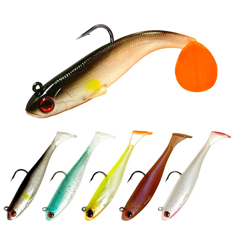 

Rubber Fish Lure Soft Bait T Tail Worm 6pcs 65mm/90mm Sinking Carp Bait Artificial Shad Silicone Tackle Wobbler