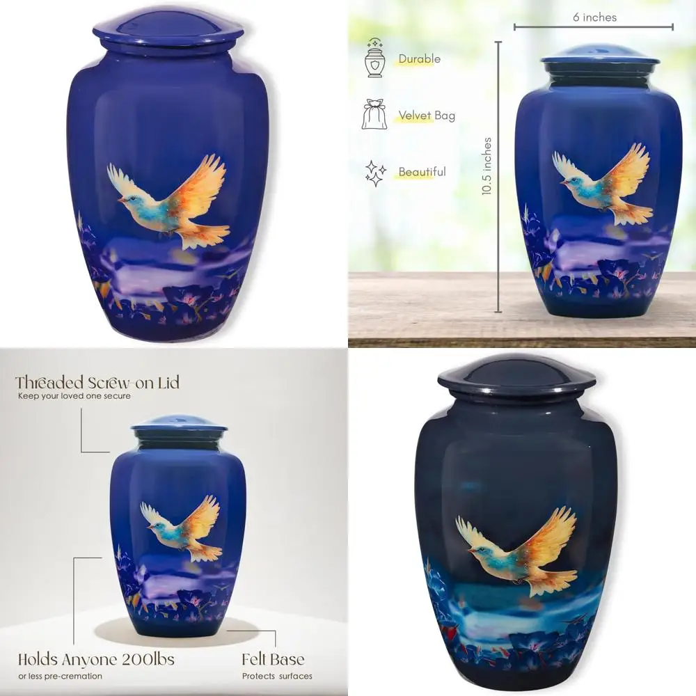

Adult Memorial Urn for Human Ashes - Suitable for Men and Women up to 200lbs - Ideal for Funeral or Display and Long-Term Memori