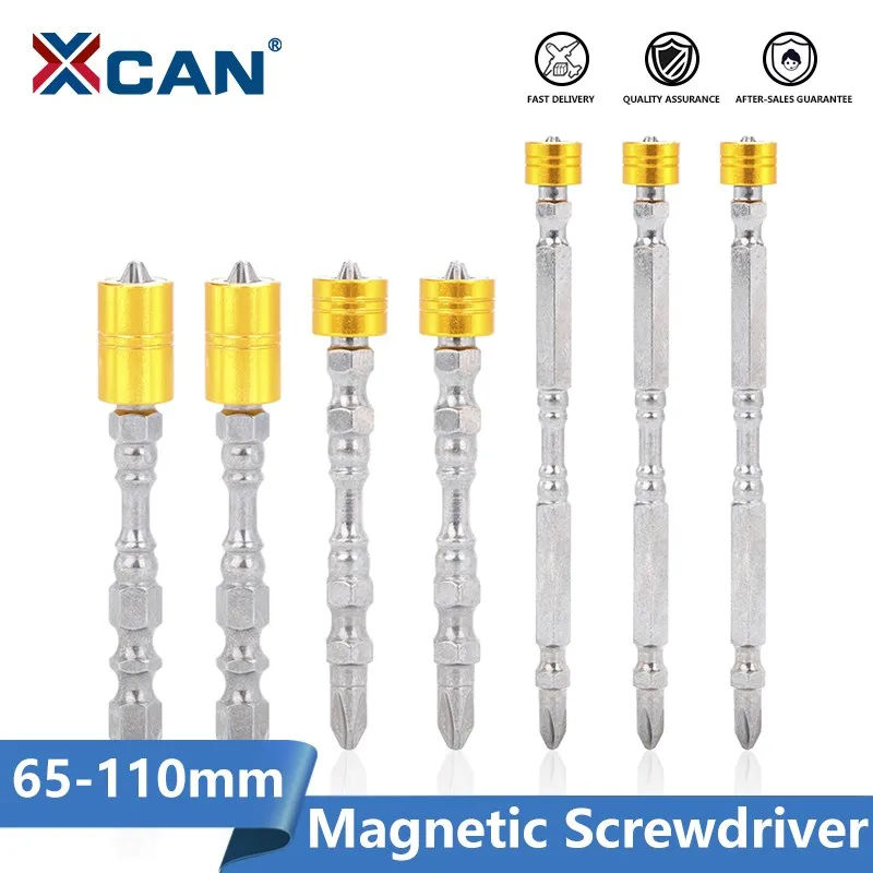 XCAN Cross Head Screwdriver 65mm 110mm Length Magnetic Screwdriver Drill Bit Hand Tools