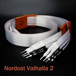 Nordost Valhalla 2 Flat Speaker Cable V2 OCC Silver Plated horn Loudspeaker Wire 2Banana to 4 Banana for DAC Amplifier