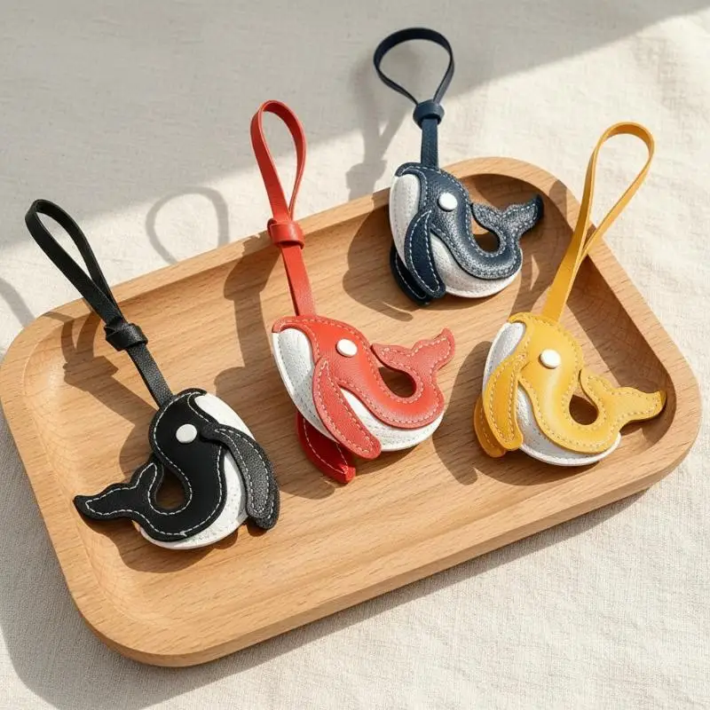 1 Stück Niedlicher Wal-Delfin-Taschenanhänger, Meerestier-Schlüsselanhänger aus PU-Leder, beruhigende Tiefsee-Vibes – entspannendes, von der Natur inspiriertes Accessoire – Detail 7