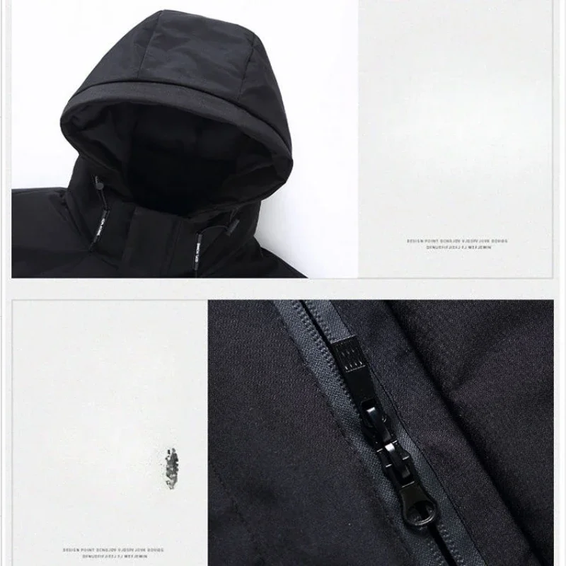 Winter Men's Down Jacket Men Short Thickened Warm Hooded Windproof Cold Fashion Trend Korean Version of The Jacket Men Black
