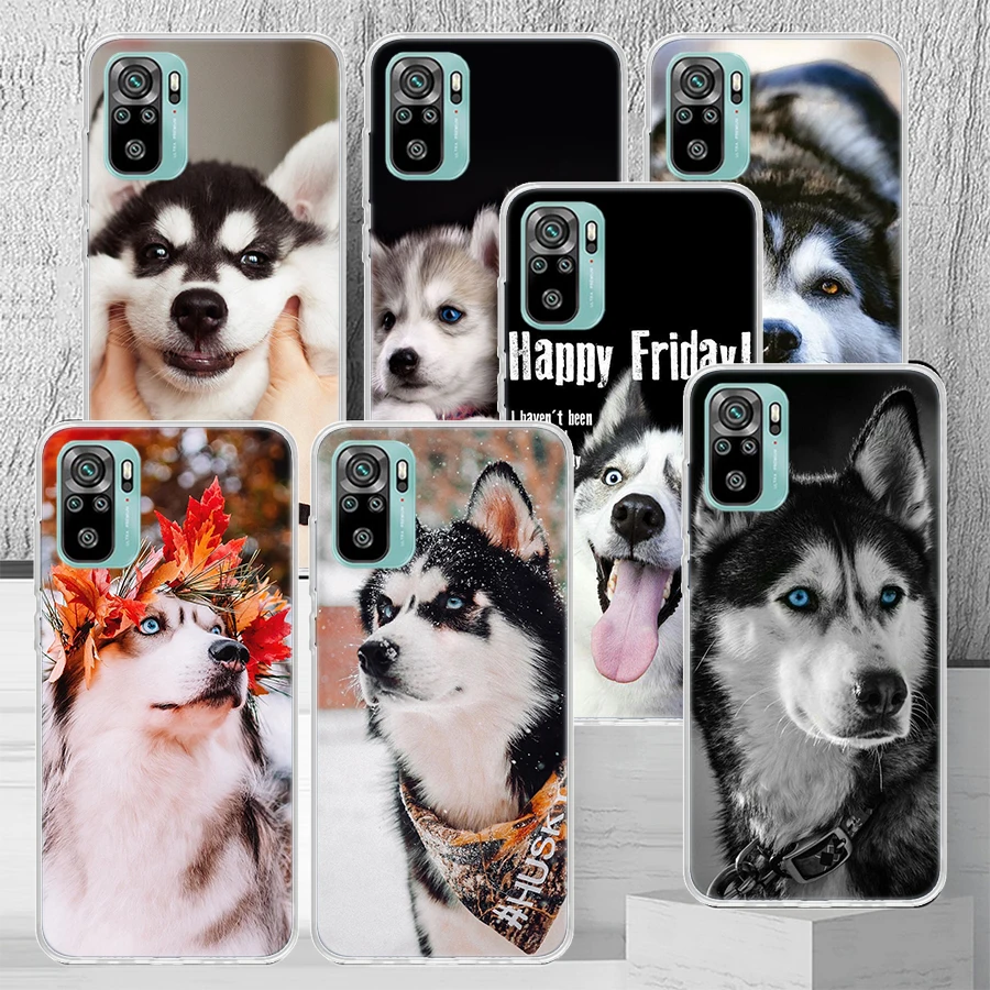 Siberian Husky Dog Phone Case Coque For Xiaomi Redmi Note 13 12S 12 11 11S 11T 11E 10 Pro Plus 10S 9 9S 9T 8 8T Global 7 Cover C