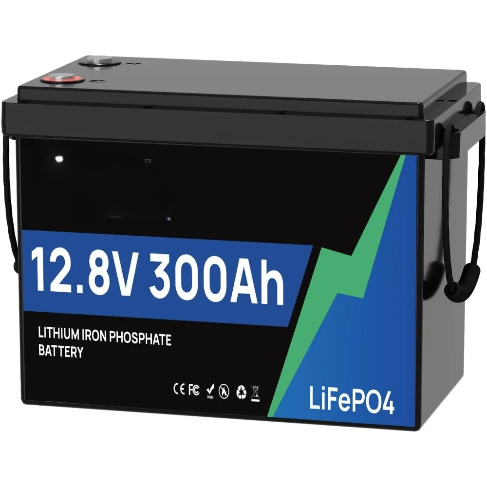 

12V 300Ah Lifepo4 Lithium Battery, 200A BMS 8000+ Deep Cycle Lithium Battery, 3840Wh Load Power Energy for Trolling Motor