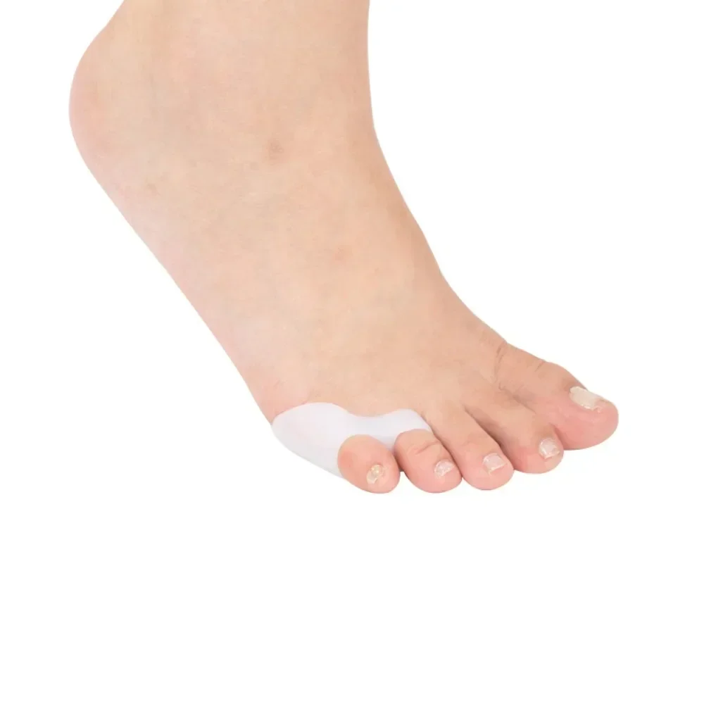 Corretor de joanete protetor de dedo mindinho, 2 peças para aliviar a dor nos pés da fricção, esfregando e pressão para uso noturno e doméstico