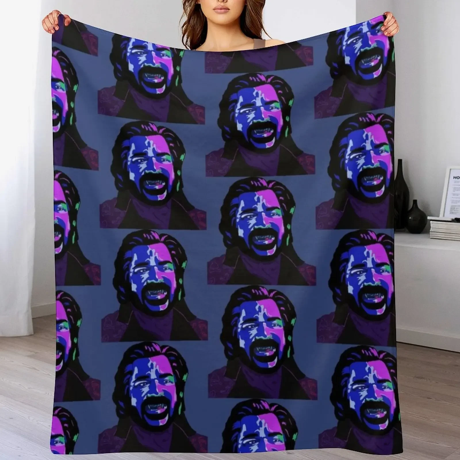 

Laszlo Cravensworth What We Do In The Shadows Matt Berry Throw Blanket Hairy Loose Soft Plush Plaid Polar Blankets