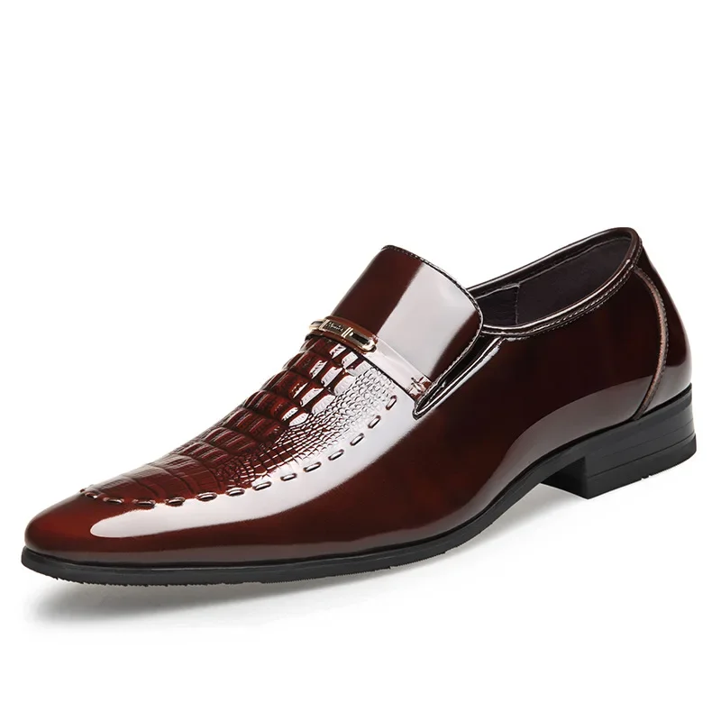 38-50 Mens PU Leather Shoes Luxury Crocodile Pattern Men Business Dress Casual Social Shoe Male Wedding Footwear Zapatos Hombre