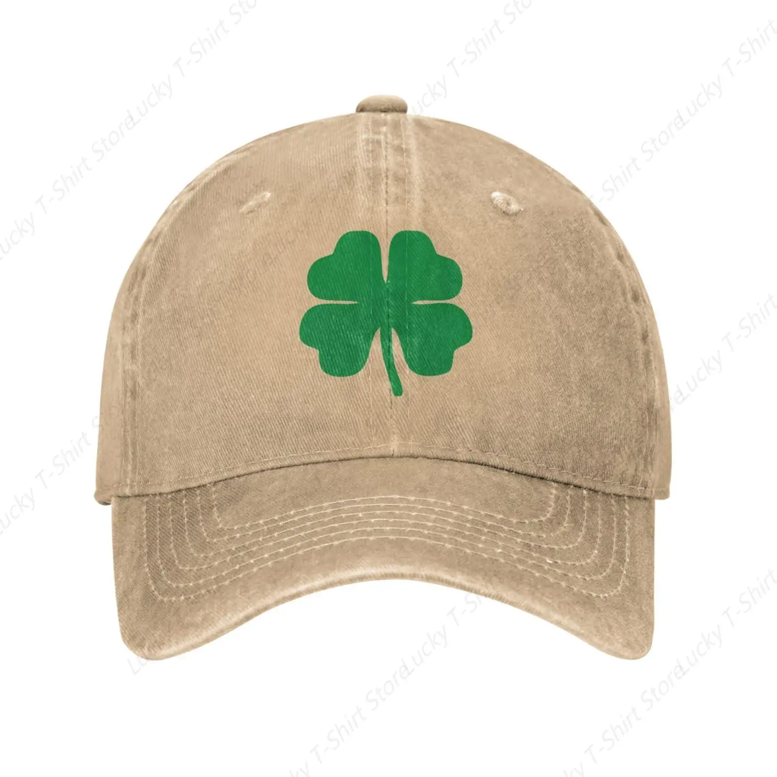 Green 4 Leaf Clover Denim Trucker Hat Fashion Baseball Cap for Men Women Cowboy Caps Classic Ball Dad Hats for Casual Headwear