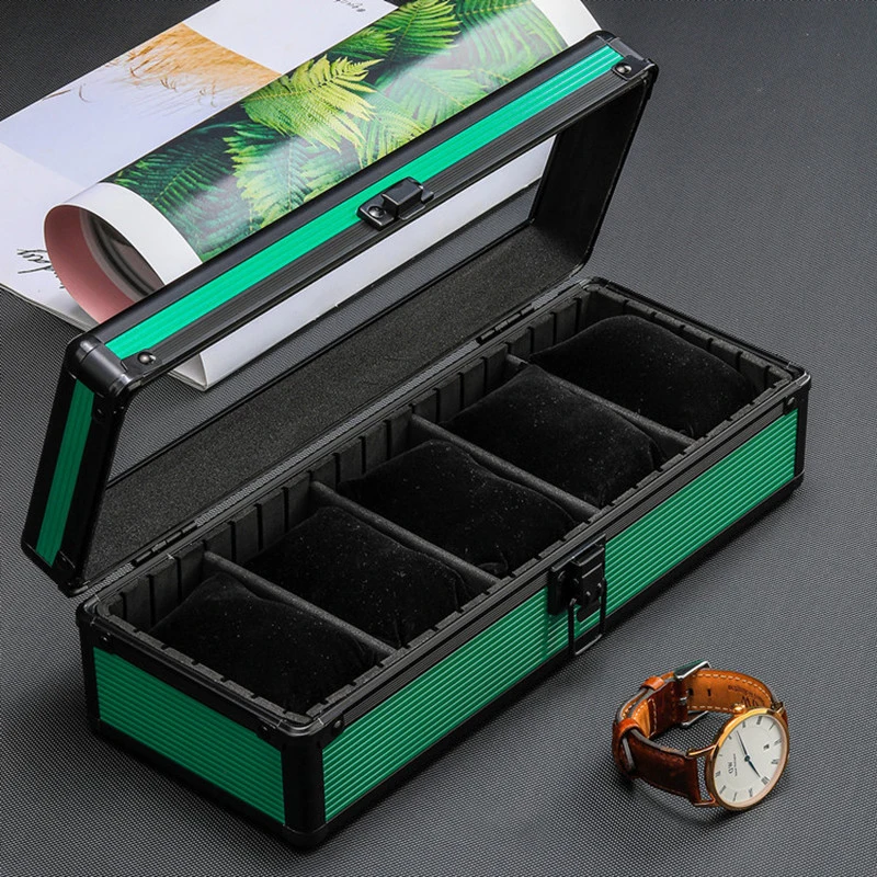 Aluminum Suitcase Case Display Storage Box Watch Storage Box Watch Clock Box Case Watch Bracket Clock Tool Box