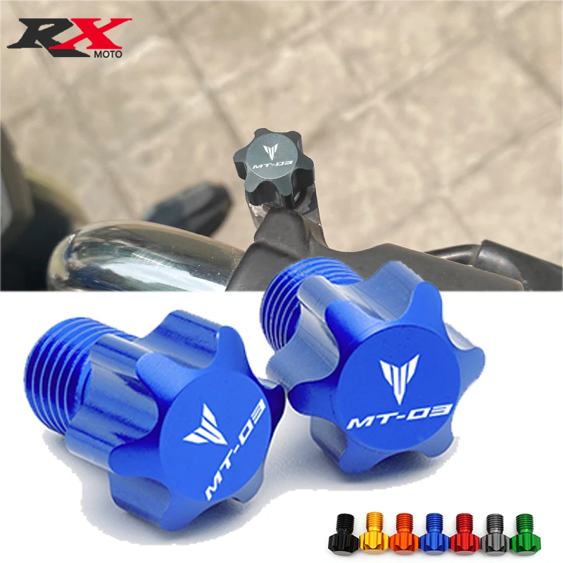 2023 Latest Motorcycle Accessories 1Pair CNC Aluminum Mirror Hole Plug Screw M10X1.25 For YAMAHA MT 03 MT-03 MT03 2004-2023