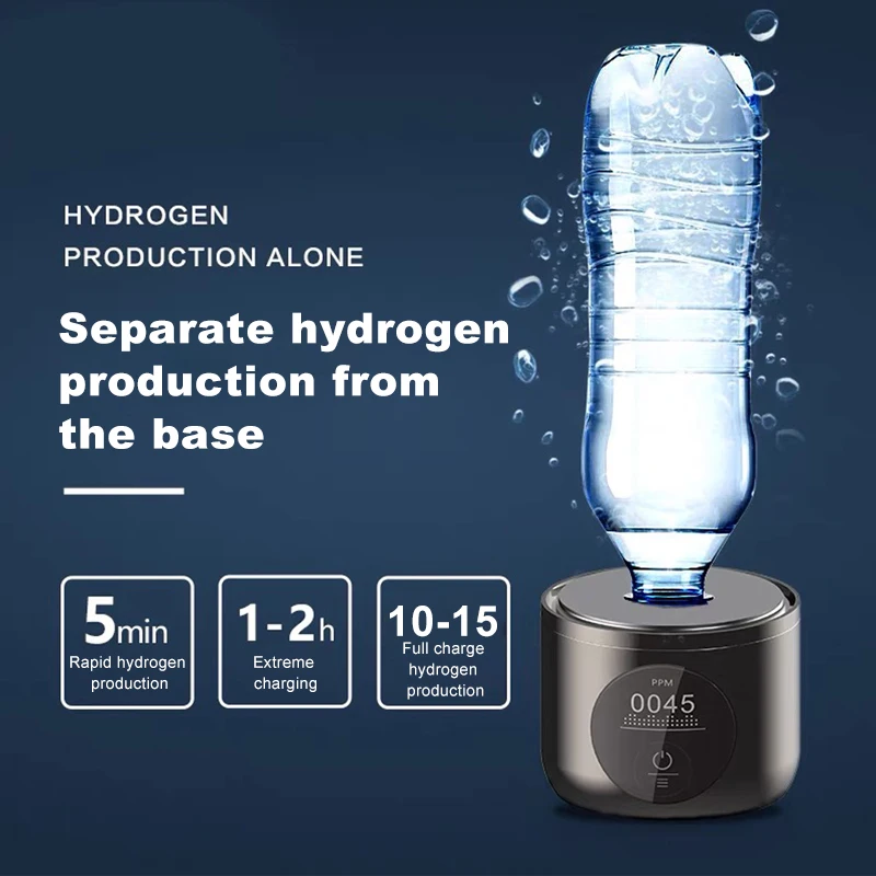 Générateur de Gobelets d'Eau H2 Portable à Haute Concentration d'Hydrogène, Bouton Tactile Intelligent, Écran d'Affichage LED