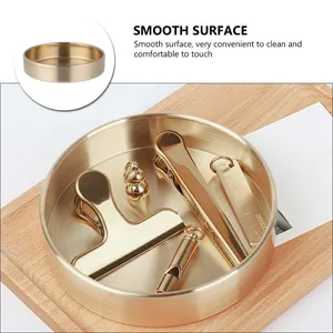 Brass Round Tray Smooth Edge Metal Storage Plate for Jewelry Sundries Holder Home Decor Accessory Multipurpose Design