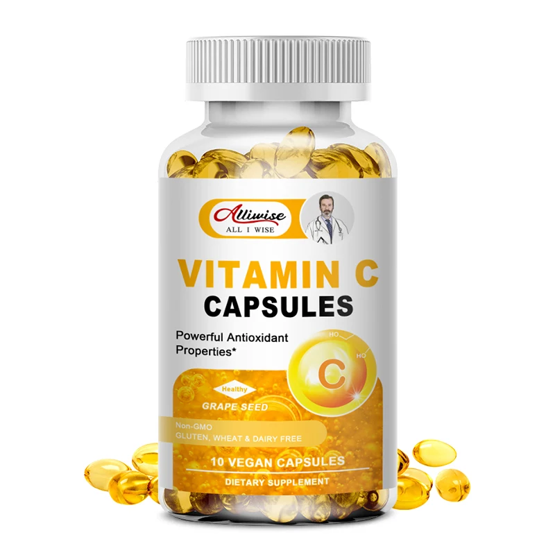 

Alliwise Organic Vitamin C Capsules immune Whitening Collagen Organic Vitamin C Capsules health Improve Immunity