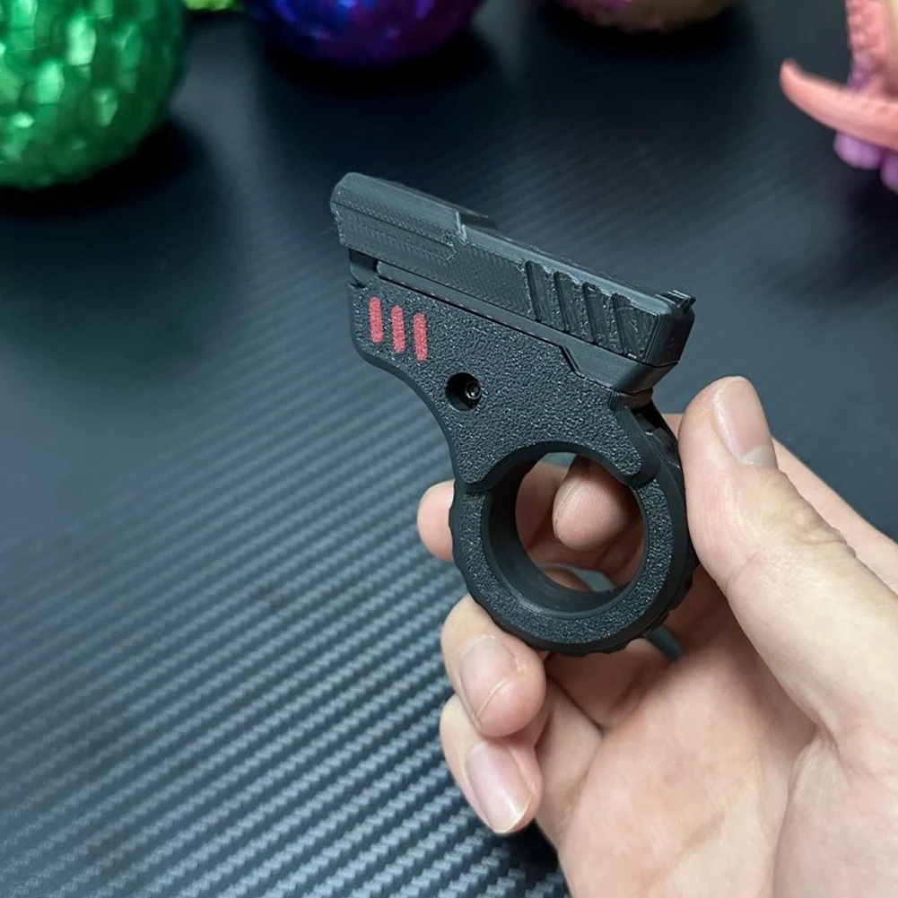 Jouets de bureau imprimés en 3D, réduction efficace du stress, anneau anti-stress en forme de pistolet, jouets anti-stress pour adultes, pour les personnes souffrant d'anxiété et de TDAH