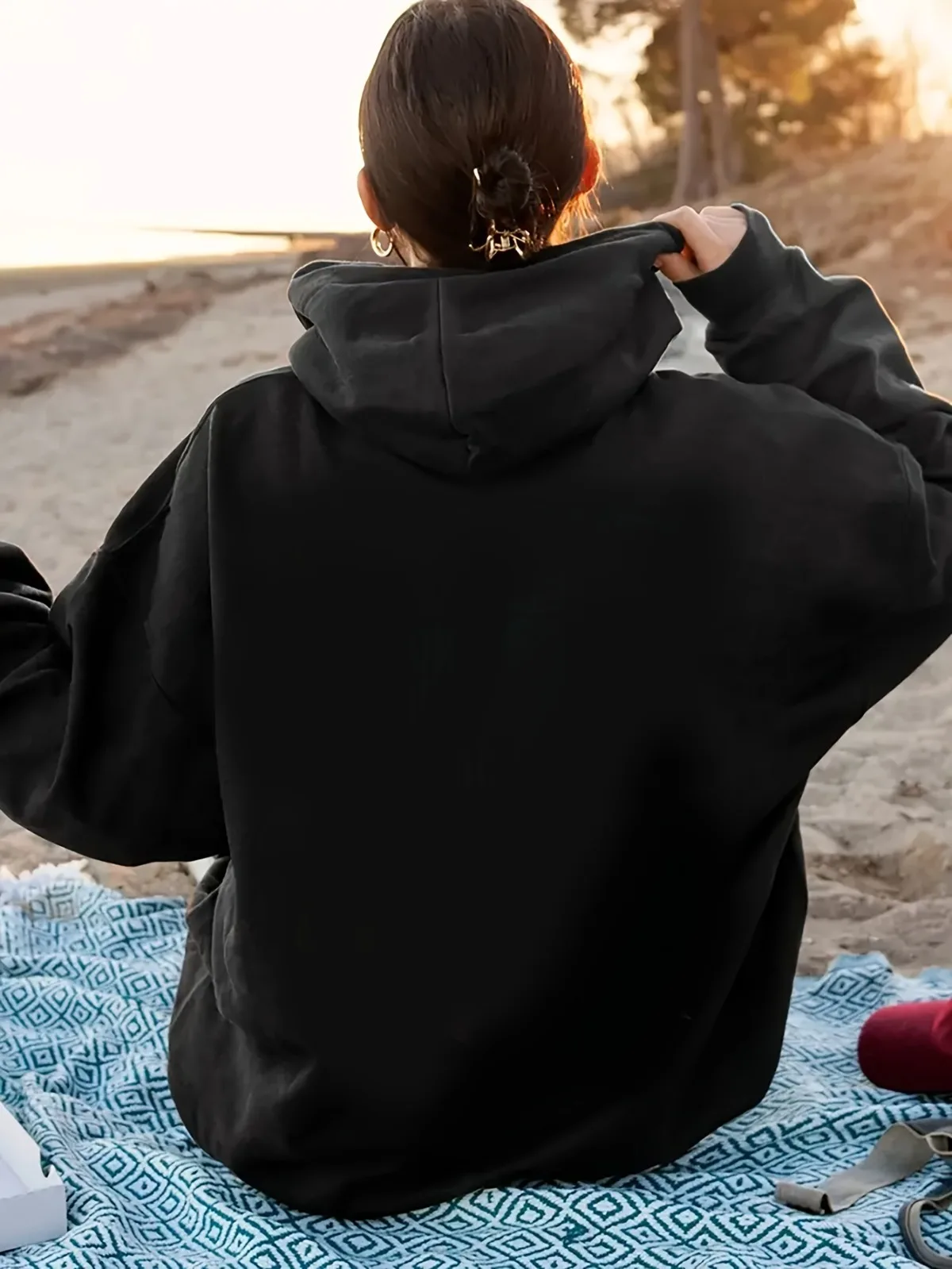 Felpa con cappuccio casual alla moda da donna Serie divertente Pullover con motivo stampato addensato e velluto Adatto per regali sportivi e festival