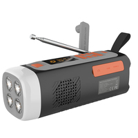 New-Solar Hand Crank Radio Multifunction Portable Emergency AM/FM DAB Radio With Flashlight Solar SOS For Outdoor Camping