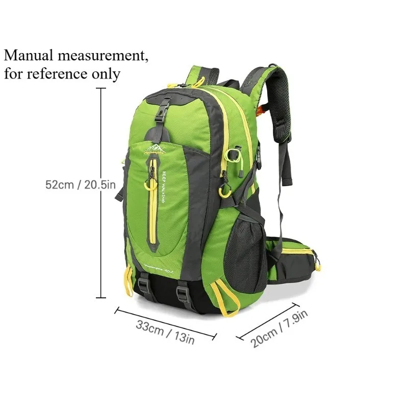 For Men Women Hiking Supplies 40L Water Resistant Travel Backpack Camping Hiking Laptop Daypack Trekking Climbing Back Bags ﻿