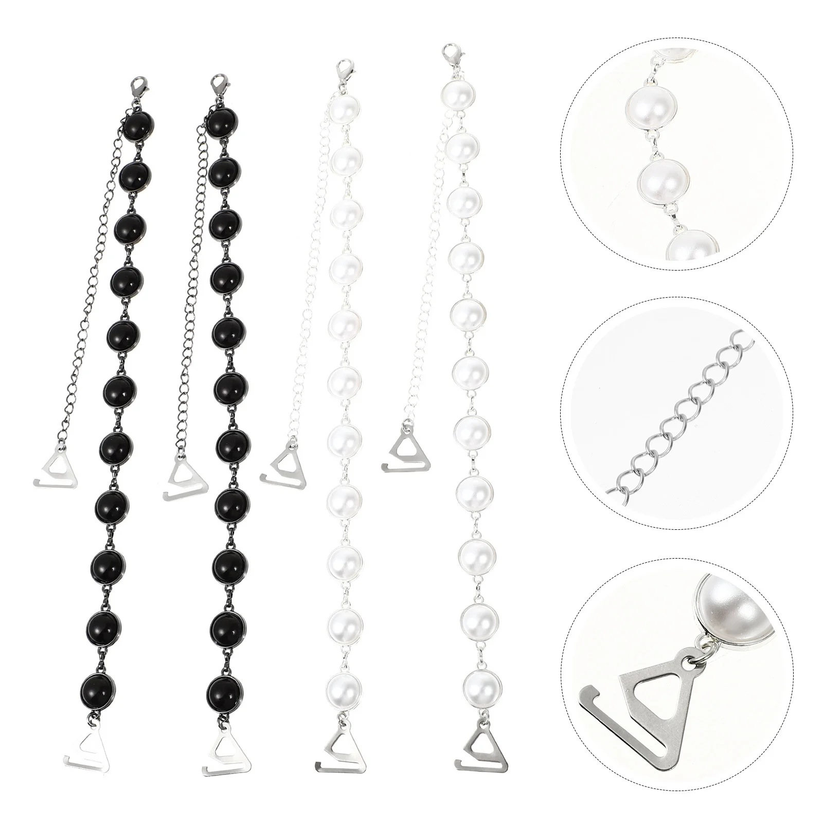 أشرطة حمالات الصدر اللؤلؤية قابلة للتعديل غير قابلة للانزلاق على الكتف مزخرفة بحجر الراين للنساء بدون أكتاف إكسسوارات الملابس #4