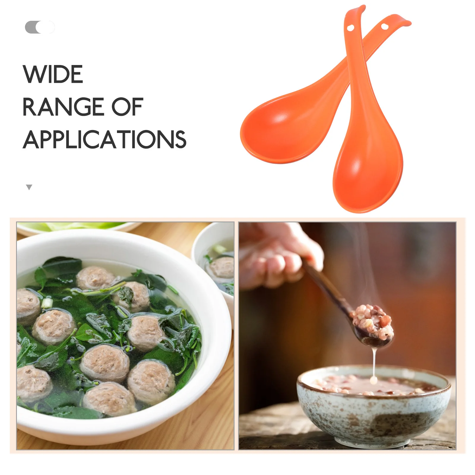 

2Pcs Ceramic Soup Spoons Japanese Matte Surface Elegant Non Slip Serving Spoons for Soup and Dinner Ceramic Spoon