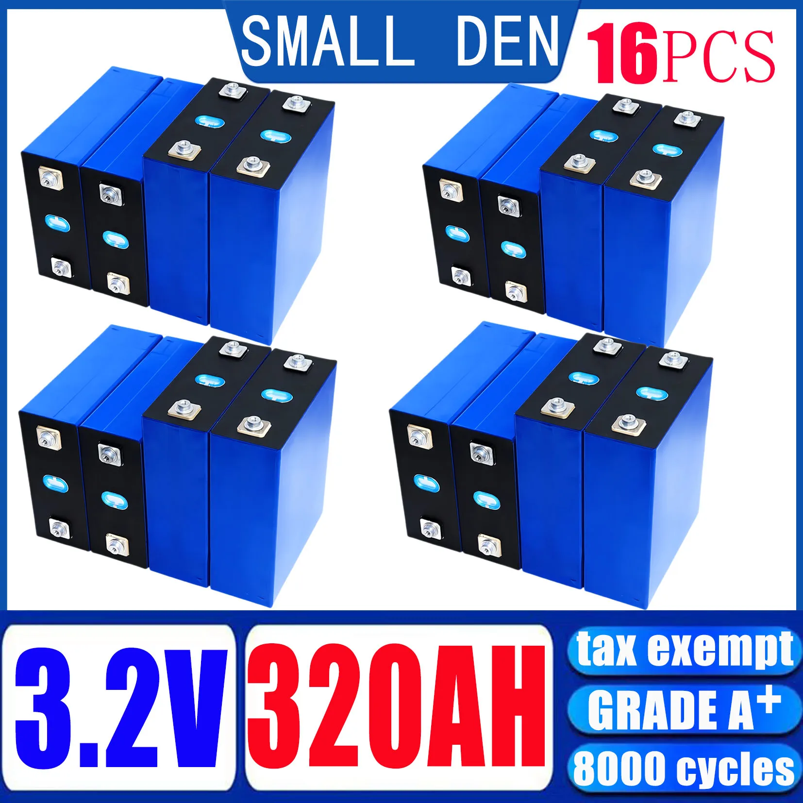 

16pcs New 3.2V 320AH LiFePo4 Battery DIY 48V RV camping car lithium iron phosphate battery golf cart rechargeable battery