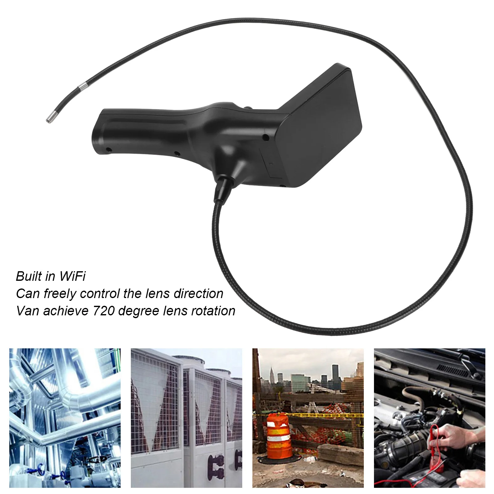 

Wifi Borescope Four Way Articulating Borescope 1080P HD Intelligent 3.5in Screen with Light for Engine Carbon Deposit Check